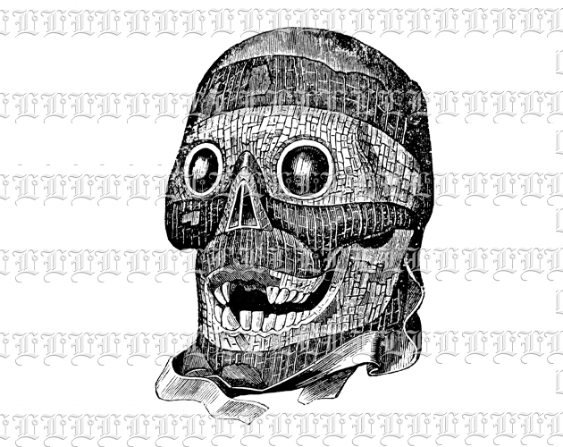 Art Human Skull Day of the Dead Vintage Clip Art Illustration High Resolution 300 dpi