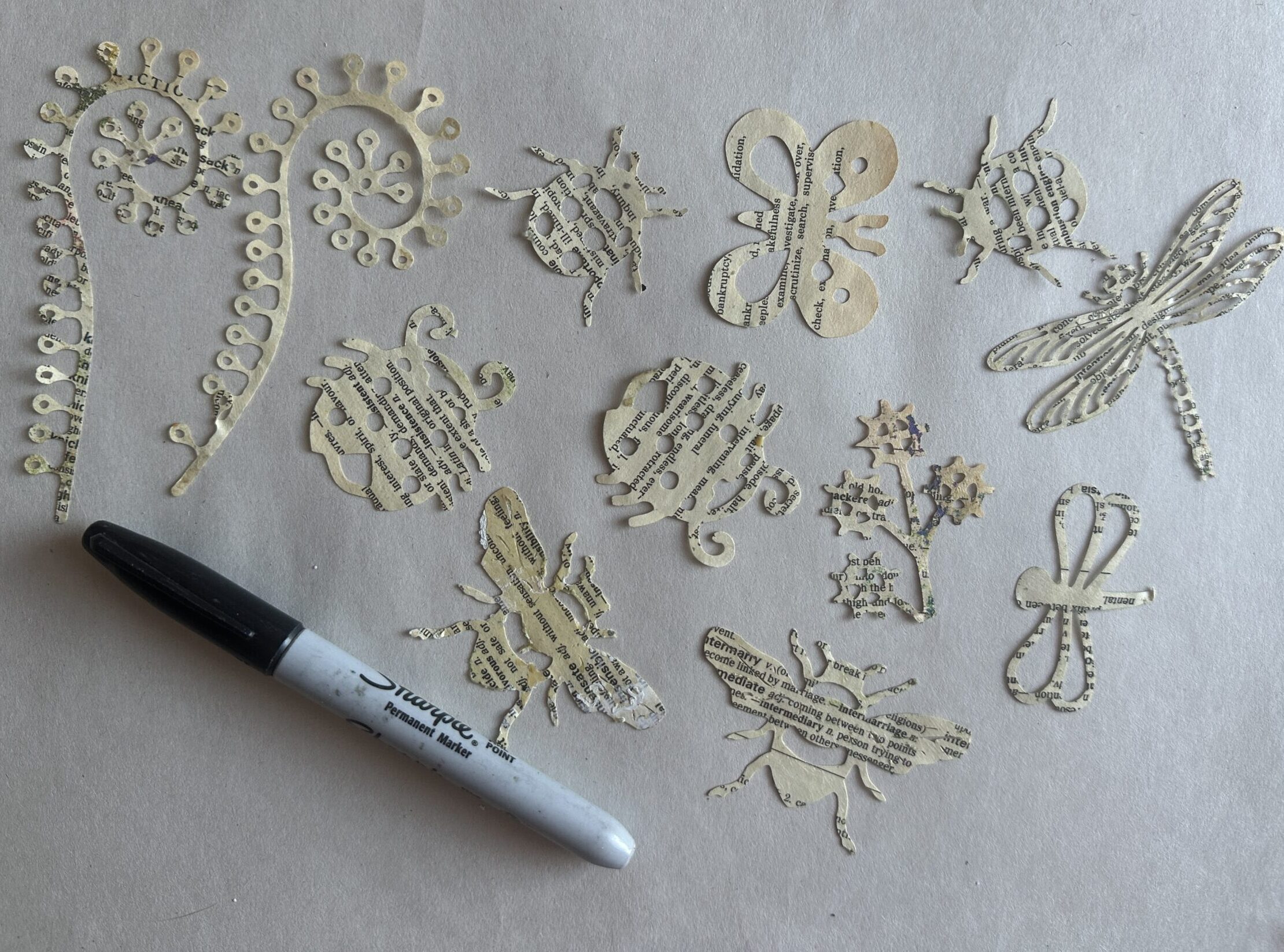 Dictionary Paper Die-Cuts